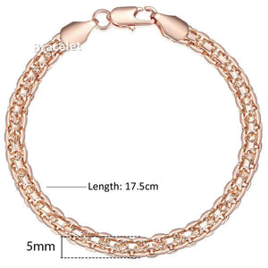 585 Rose Bismark Link Chain Bracelet 17.5cm GB421
