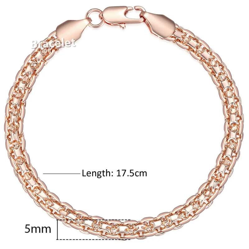 585 Rose Bismark Link Chain Bracelet 17.5cm GB421