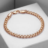 585 Rose Bismark Link Chain Bracelet 17.5cm GB421