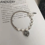 Silver Chain Love Heart Link Bracelet Crystal Bracelets Bangles For Women