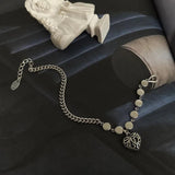 Silver Chain Love Heart Link Bracelet Crystal Bracelets Bangles For Women