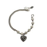 Silver Chain Love Heart Link Bracelet Crystal Bracelets Bangles For Women