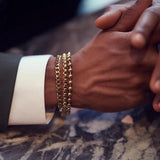 Cuban Chain Men Bracelet Set Stainless Steel Link Chain Bracelet Gift