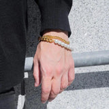 Cuban Chain Men Bracelet Set Stainless Steel Link Chain Bracelet Gift
