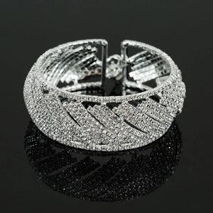Silver Chain Link Bracelets & Bangles Crystal Wedding Jewelry