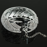 Silver Chain Link Bracelets & Bangles Crystal Wedding Jewelry