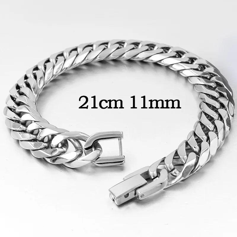 Stainless Steel Bracelet Men Jewelry Cuban Chain Bracelets