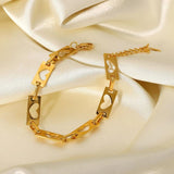 Heart Chain Bracelet 18K Plated Stainless Steel for Women
