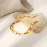 Heart Chain Bracelet 18K Plated Stainless Steel for Women