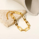 Heart Chain Bracelet 18K Plated Stainless Steel for Women
