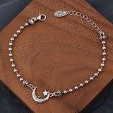 Foxanry Silver Punk Bracelet Moon Stars Chain Bangle Party Jewelry