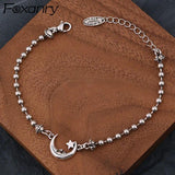 Foxanry Silver Punk Bracelet Moon Stars Chain Bangle Party Jewelry