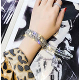 Full Rhinestone Bracelet Long Tassel Crystal Bangles