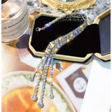 Full Rhinestone Bracelet Long Tassel Crystal Bangles