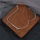 Foxanry Silver Good Luck Bracelet for Women Vintage Bead Chain Bangles