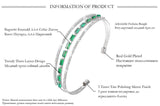 JMK Emerald 3 Layers Silver Bracelet Cubic Zircon Women Bridal Jewelry