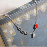 Silver Red Heart Bracelet Zircon Jewelry for Women S-B264