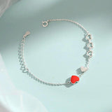 Silver Red Heart Bracelet Zircon Jewelry for Women S-B264