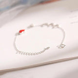 Silver Red Heart Bracelet Zircon Jewelry for Women S-B264