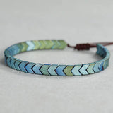 Natural Hematite Bracelet Men Women Adjustable Yoga Arrows Gift