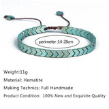 Natural Hematite Bracelet Men Women Adjustable Yoga Arrows Gift