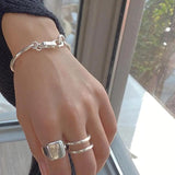 XIYANIKE Retro Distressed Lock Knot Hook Chain Bracelet