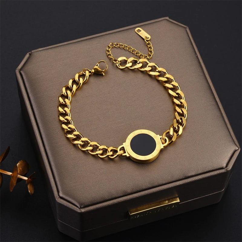 316L Stainless Steel Women's Roman Numerals Bracelet