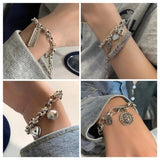Irregular Stitching Chain Bracelet Distressed Jewelry for Women