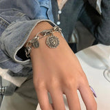Irregular Stitching Chain Bracelet Distressed Jewelry for Women