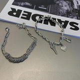 Irregular Stitching Chain Bracelet Distressed Jewelry for Women