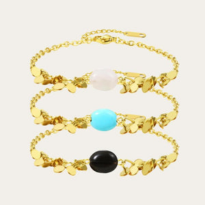 YACHAN Stainless Steel Chain Bracelet Turquoise Stone Jewelry