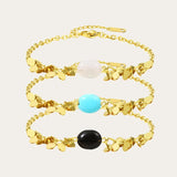 YACHAN Stainless Steel Chain Bracelet Turquoise Stone Jewelry