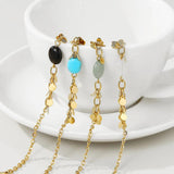 YACHAN Stainless Steel Chain Bracelet Turquoise Stone Jewelry
