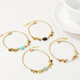YACHAN Stainless Steel Chain Bracelet Turquoise Stone Jewelry