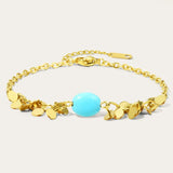 YACHAN Stainless Steel Chain Bracelet Turquoise Stone Jewelry