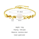 YACHAN Stainless Steel Chain Bracelet Turquoise Stone Jewelry