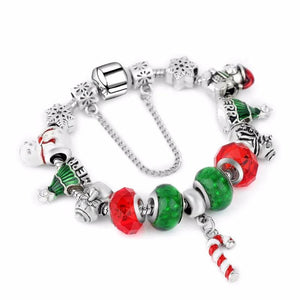 Silver Plated Reindeer Bracelet for Women Christmas DIY Jewelry