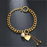 Elegant Heart Pearl Bracelet for Women