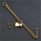 Elegant Heart Pearl Bracelet for Women