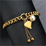 Elegant Heart Pearl Bracelet for Women