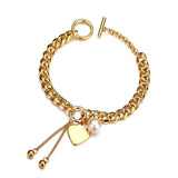 Elegant Heart Pearl Bracelet for Women