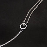 Silver CZ Geometric Double Layer Bracelet for Women
