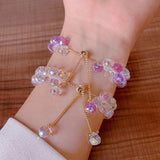 Adjustable Stone Beads Bracelet Women Crystal Jewelry