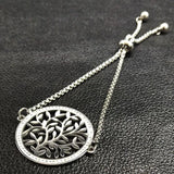 Tree of Life Crystal Stainless Steel Women Silver Bracelet