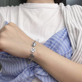 Vintage Elephant Ancient Coins Silver Bracelet For Women Men