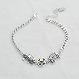 Vintage Elephant Ancient Coins Silver Bracelet For Women Men
