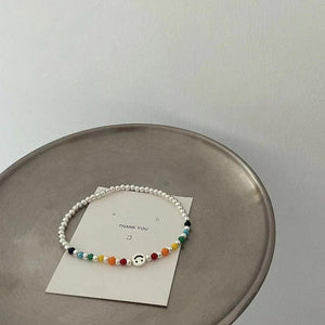 Silver Beads Bracelet Female Sweet Cloud Heart Pendant