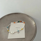 Silver Beads Bracelet Female Sweet Cloud Heart Pendant