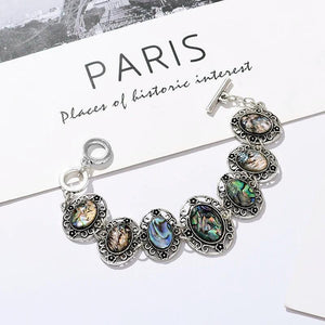 Vintage Ethnic Shell Bracelets & Bangles for Women Boho Carved Link Bracelets