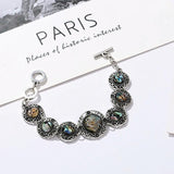 Vintage Ethnic Shell Bracelets & Bangles for Women Boho Carved Link Bracelets